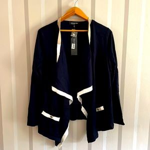 Jones New York Women’s Long Sleeve Cardigan - navy/ rye size XL